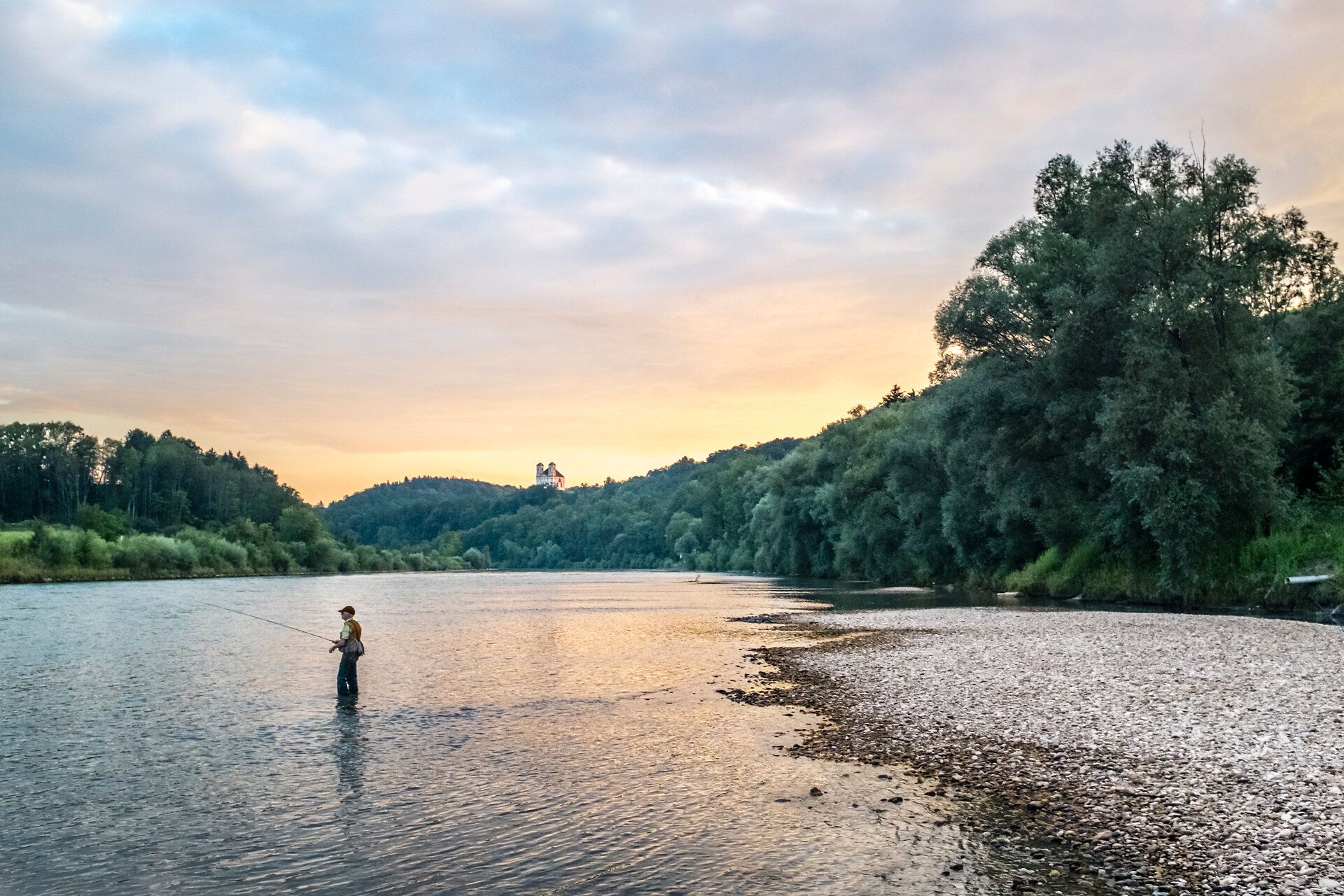 Fischen in der Salzach